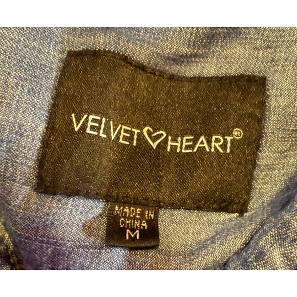 Velvet Heart Women Medium Blue Button Down Front Belted Chambray Shirt Dress - Picture 5 of 12